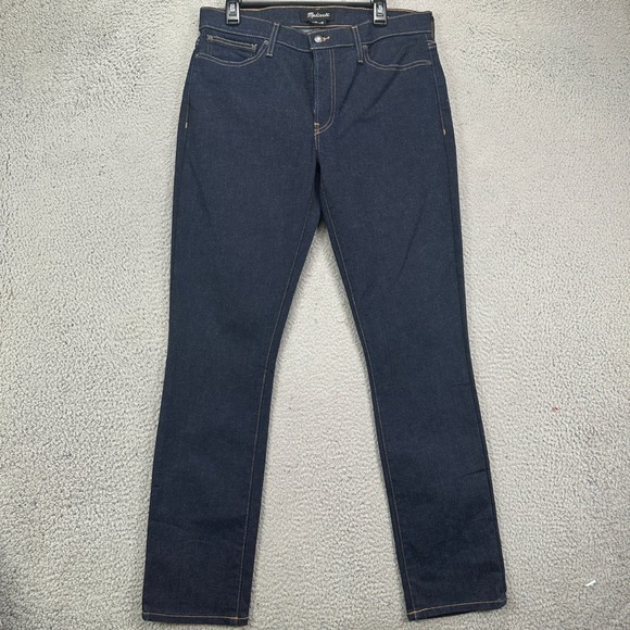 Madewell Mens Skinny Jeans 35X32 Blue Dark Wash Slim Fit 5 Pocket Logo Denim NEW